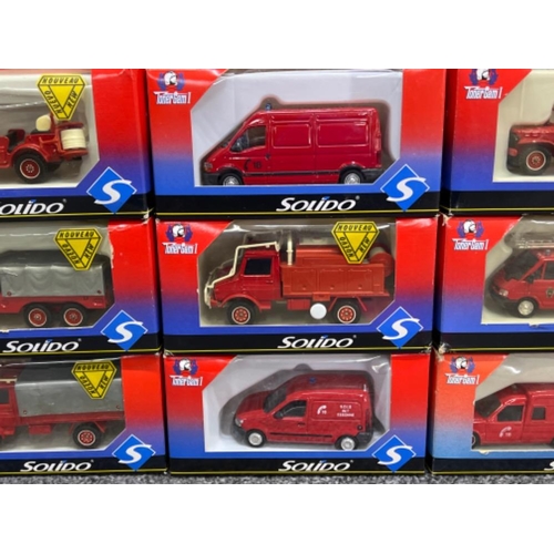 55 - Solido French die cast models x9. Toner gam I range. French emergency Services all in original boxes