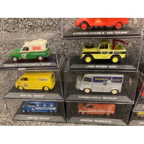 69 - IXO-Altaya Spanish die cast cars to include Land Rover Ada and DKW F89L Danone x14 all boxed