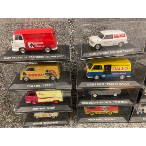 71 - IXO-Altaya Spanish die cast cars to include Mercedes N1000 Matutano and DKW F1000 Frigo all boxed