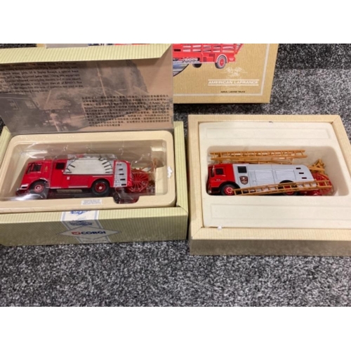 73 - Corgi fire engines: Aerial Ladder Truck, Hong Kong AEC Fire Engine and AEC Pump Escape Fire Engine a... 