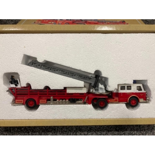 73 - Corgi fire engines: Aerial Ladder Truck, Hong Kong AEC Fire Engine and AEC Pump Escape Fire Engine a... 