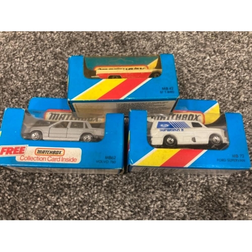 74 - Matchbox MB series cars to include Ford Supervan and Racing Porsche x6 all boxed