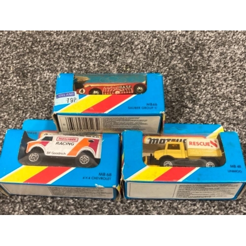 75 - Matchbox MB series cars to include Toyota Supra and AMX Javelin x6 all boxed