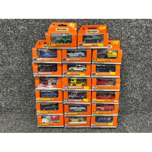 8 - Matchbox Mattel wheels die cast vehicles x20. Including numbers 61 to 75 all in original boxes