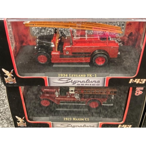 82 - Signature Series 1/43 scale vintage fire engines x4