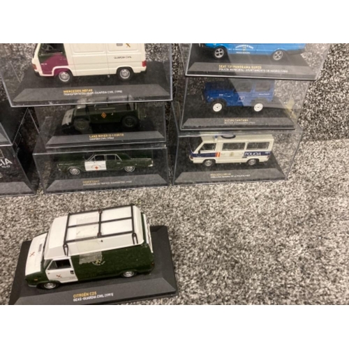 89 - IXO-Altaya Spanish 1/43 scale die cast models of police cars x 10