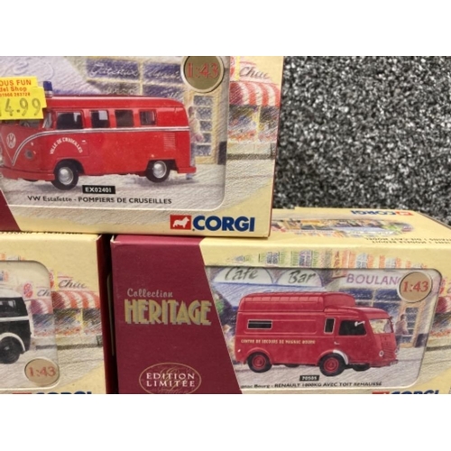 93 - Corgi Heritage Collection emergency services vehicles including Peugeot D3A and Land Rover x5