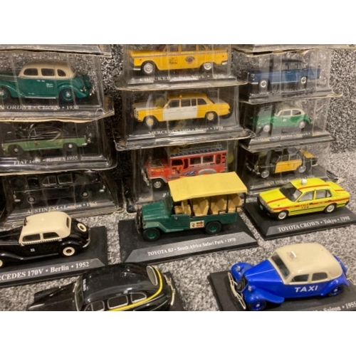 94 - Taxis Del Mondo to include Toyota Crown Tokyo 1998 and Mercedes 200D Cairo 1964