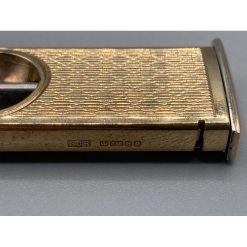 136 - 9ct yellow gold cigar cutter 14g gross