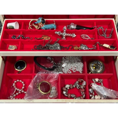 206 - Jewellery box and contents