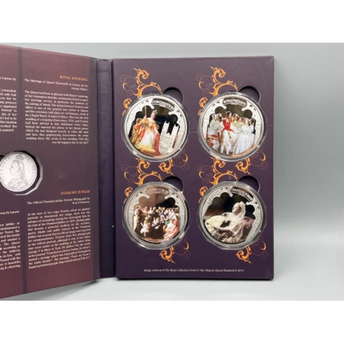 228 - 1838-2013 Queen Victoria 175th anniversary silver plated medals/coins x4 set. Celebrating the Corona... 