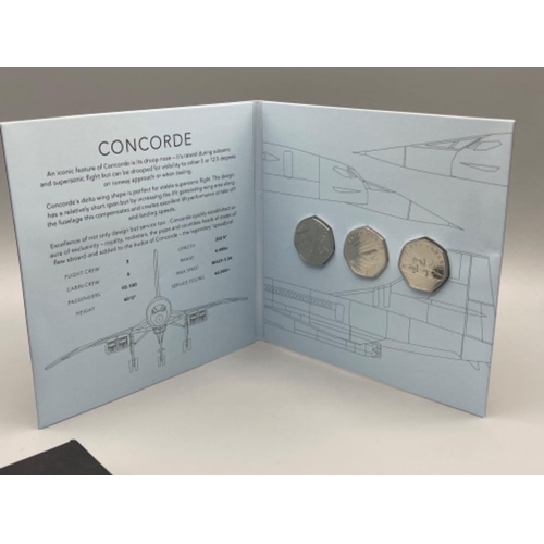 243 - Supersonic Concorde 50th anniversary 50p coin collection uncirculated