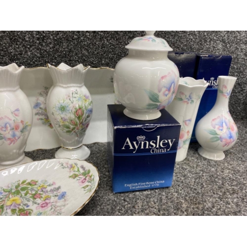 315 - Total of 11 pieces of Aynsley China includes patterns ‘wild Tudor & little sweetheart’ 4 items boxed