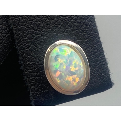 70 - A pair of silver and opal stud earrings, 1.1g