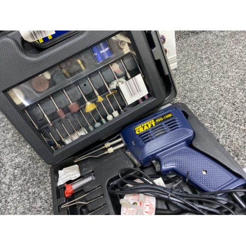 388 - Power Craft combitool model PKW-160 together with a Soldering Gun & Mini tool accessory kit all by t... 