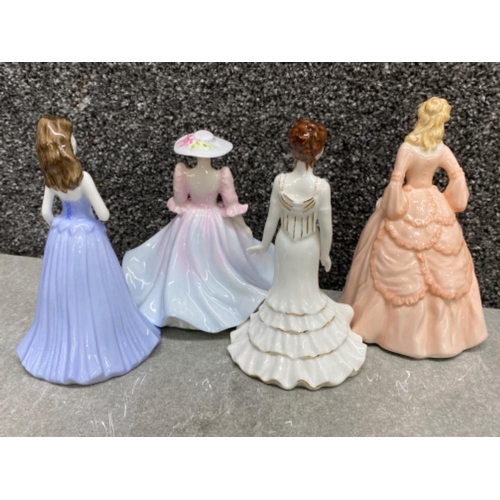 439 - 4x Coalport lady figures includes Samantha, Crystal, Ellie & Debutantes the grand party