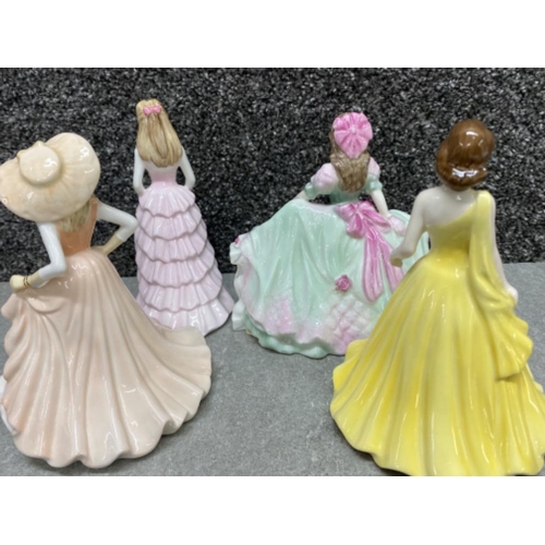 441 - 4x Coalport lady figurines includes Cindy, Debutante Kathy, Amanda & Birthday wishes