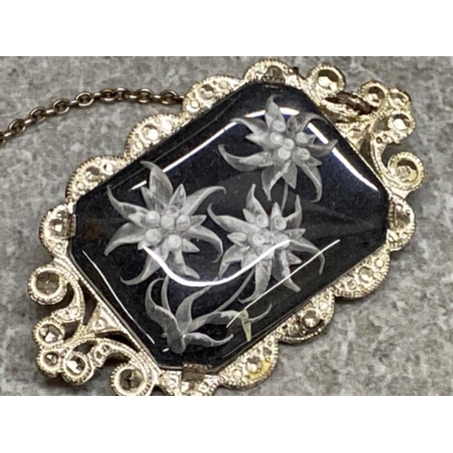 464 - Silver & Austrian Edelweiss brooch, 5.1g