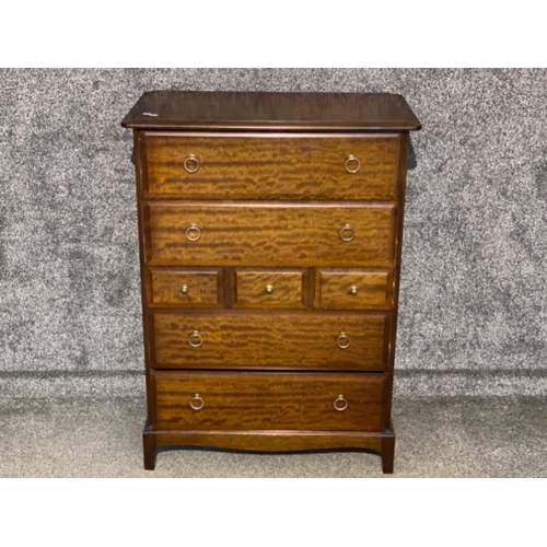 645 - Stag minstrel tall mahogany 7 drawer chest, 82x46cm, Height 111cm