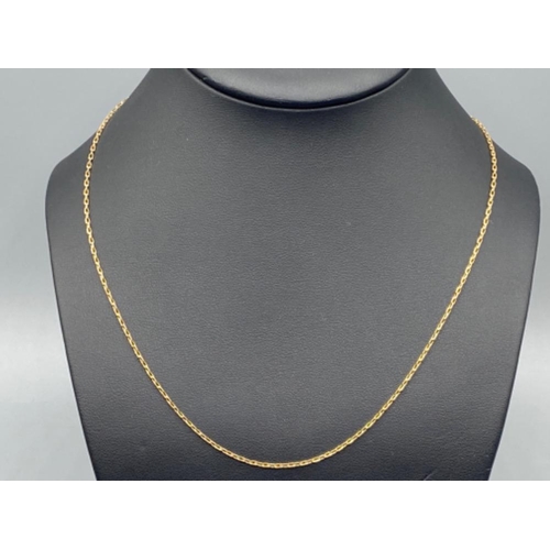 159 - 9ct yellow gold 50cm long necklace 2.5G