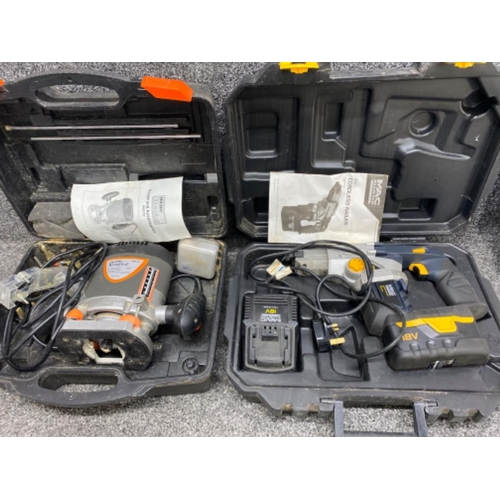 174 - Challenge xtream Router & Macallister 18v cordless nailer, both in original cases