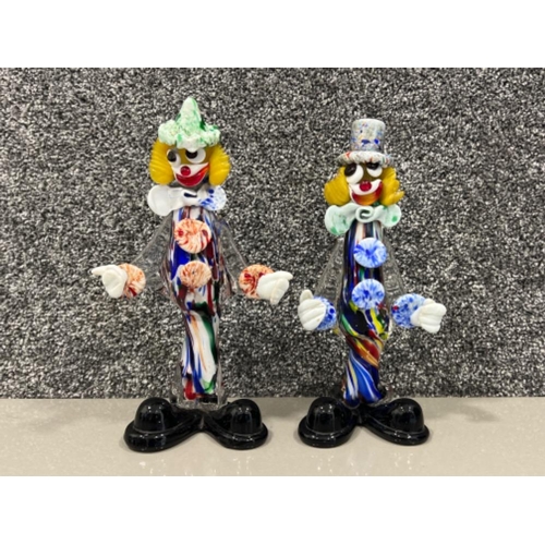 209 - 2 Murano glass clowns