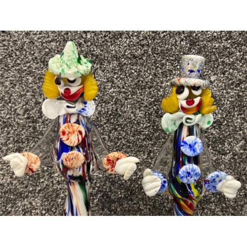 209 - 2 Murano glass clowns