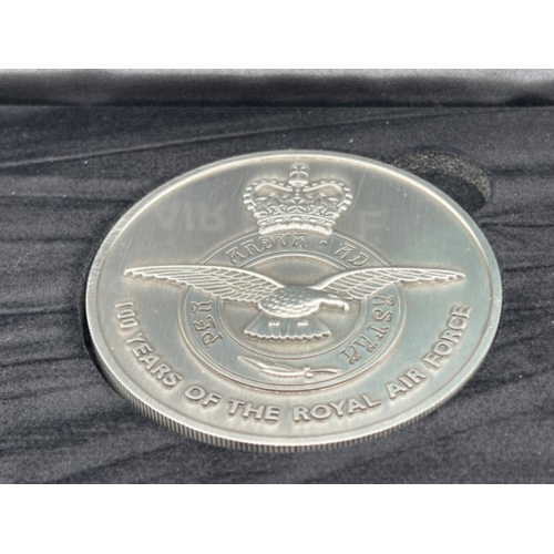 221 - 2018 silver plated Royal airforce coin, celebrating 100 years with COA and boxed