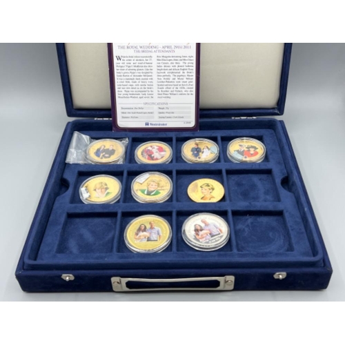 226 - 7 x 24ct gold plated $1 Cook Islands coins, celebrating The Royal wedding April 29th 2011 with COA a... 