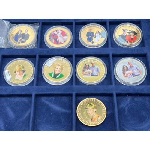 226 - 7 x 24ct gold plated $1 Cook Islands coins, celebrating The Royal wedding April 29th 2011 with COA a... 