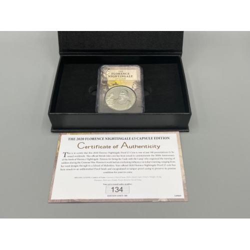 233 - The 2020 Florence nightingale £5 capsule edition coin. With certificate