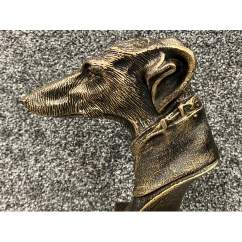 255 - Heavy bronze effect Dog bust (whippet)