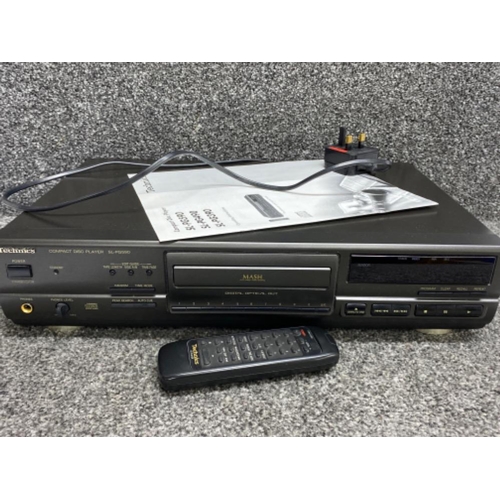 285 - Technics compact disc player model SL-PG590, with lead, remote & instructions