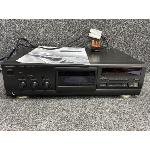 286 - Technics stereo cassette deck RS-BX501 with power lead & instruction booklet