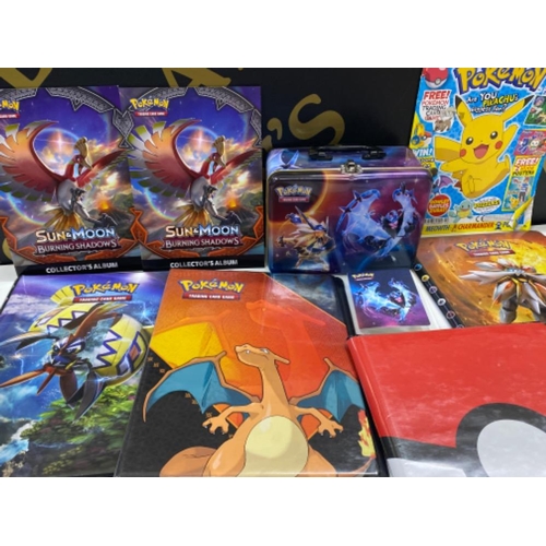 295 - A selection of Pokémon card Albums & storage tin (cards not included)