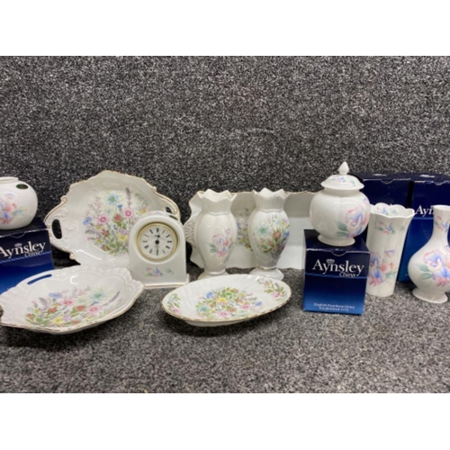 315 - Total of 11 pieces of Aynsley China includes patterns ‘wild Tudor & little sweetheart’ 4 items boxed