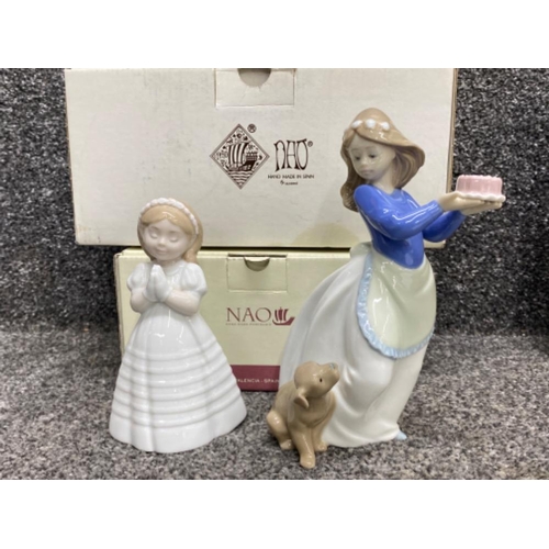 317 - Two Nao by Lladro figures including 1553 my first communion etc