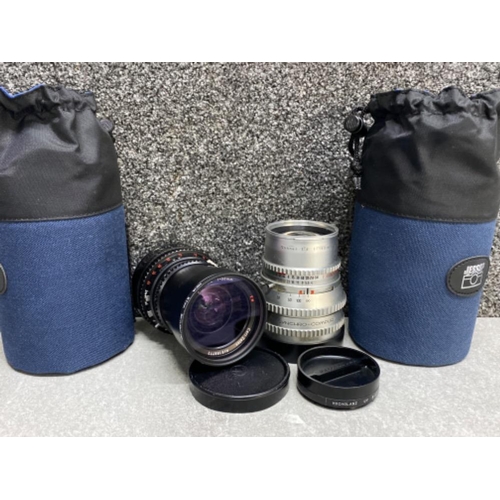 35 - 2x Hasselblad lenses includes - Carl Zeiss distagon 1:4 f=50mm & Carl Zeiss sonnar 1:4 f=150mm, both... 