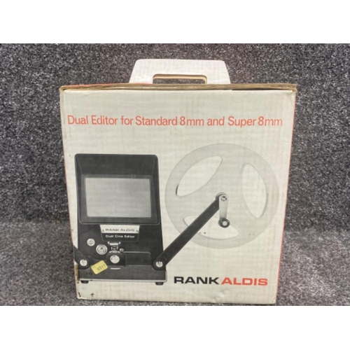 356 - Rank Aldis dual editor for standard 8mm and super 8mm reels, with original box