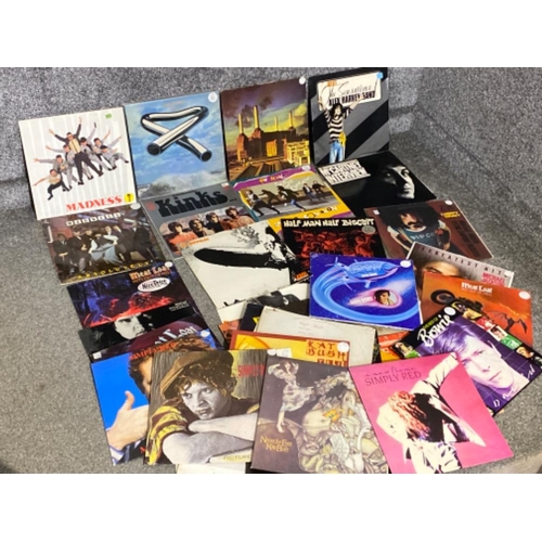 358 - Box of miscellaneous LP records including David Bowie, Madness, Kate Bush, Michael Jackson  & simply... 