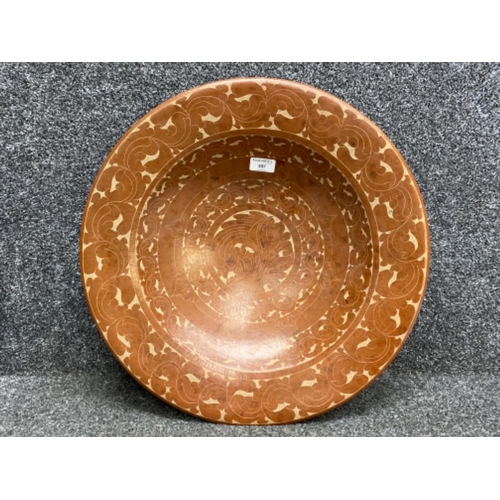 397 - Very large 19.5” Middle East/North African dish with plum decoration