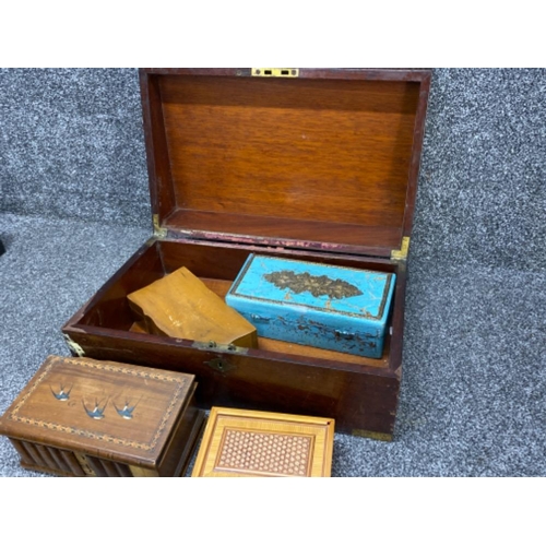 426 - Vintage Mahogany box including contents