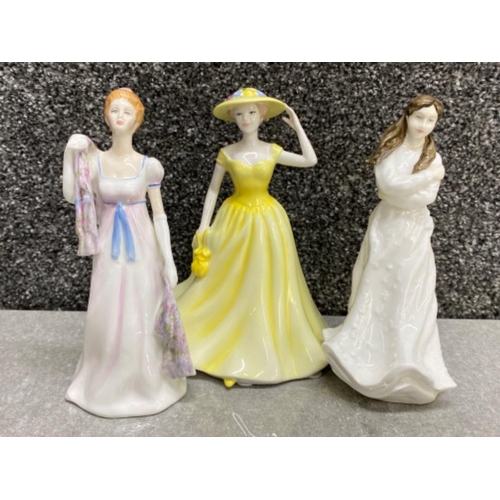 435 - 2x Royal Doulton lady figures - HN 4586 Spring time & HN 4258 Embrace also includes a Royal Grafton ... 