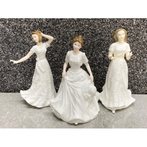 437 - 3x Royal Doulton lady figures includes HN 4445 Sentiments Charmed, HN 4096 Harmony & HN 4250 Sentime... 