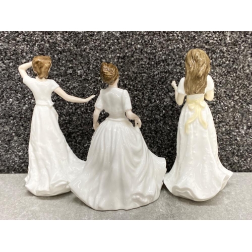 437 - 3x Royal Doulton lady figures includes HN 4445 Sentiments Charmed, HN 4096 Harmony & HN 4250 Sentime... 