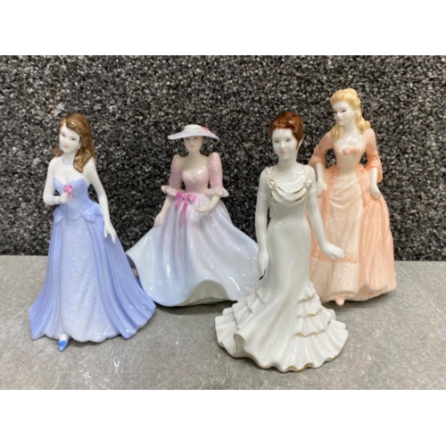 439 - 4x Coalport lady figures includes Samantha, Crystal, Ellie & Debutantes the grand party