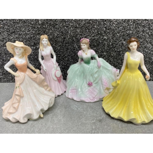 441 - 4x Coalport lady figurines includes Cindy, Debutante Kathy, Amanda & Birthday wishes