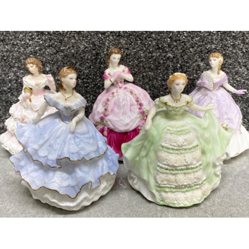 444 - Total of 5 limited edition Royal Worcester ladies includes Lady Emma, Lady Hannah, Lady Cicely, Lady... 