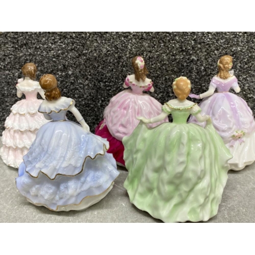 444 - Total of 5 limited edition Royal Worcester ladies includes Lady Emma, Lady Hannah, Lady Cicely, Lady... 