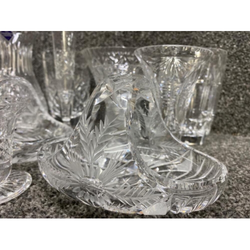 449 - Lot comprising of leaded crystal glass ware (12 items in total) including Edinburgh crystal vases et... 